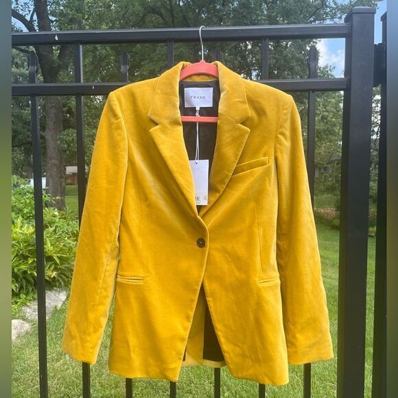 FRAME Denim Single Button Velvet Blazer NWT - Picture 4 of 15